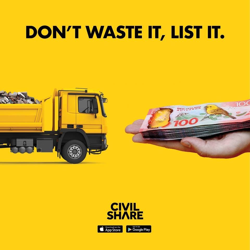 CivilShareNZ's tweet photo. Sending excess materials to landfill costs you time and money - listing them on #CivilShare is free! Listing materials in advance is a great way to make sure it's not sitting around on site for longer than you want it to be. 
Find out more here👉🏽  https://t.co/JFJG0LehWu https://t.co/16xad5FNKh