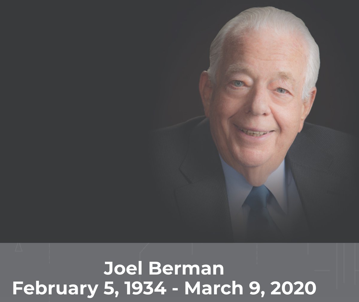 MechoSystems's tweet image. Joel Berman passed on March 9, 2020, and our thoughts are with the Berman family at this very difficult time. ow.ly/XTP950yH9zM