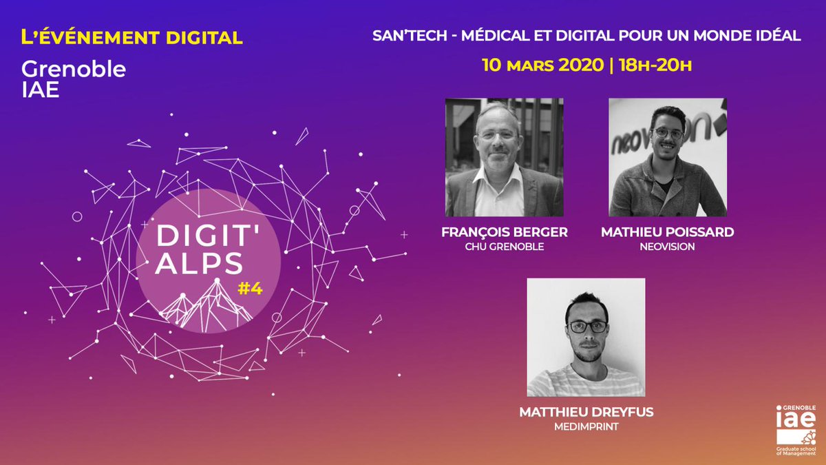 NeovisionSAS's tweet image. Retrouvez Neovision dès aujourd&apos;hui et demain soir dans la cadre d&apos;IAE Digit&apos;Alps

[SAN&apos;TECH - MÉDICAL ET DIGITAL POUR UN MONDE IDÉAL]

➡️ Inscription gratuite : 

lnkd.in/gPBqBri

[NUMERIQUE RESPONSABLE]

➡️ Inscrivez-vous à notre événement : lnkd.in/gta-3CK