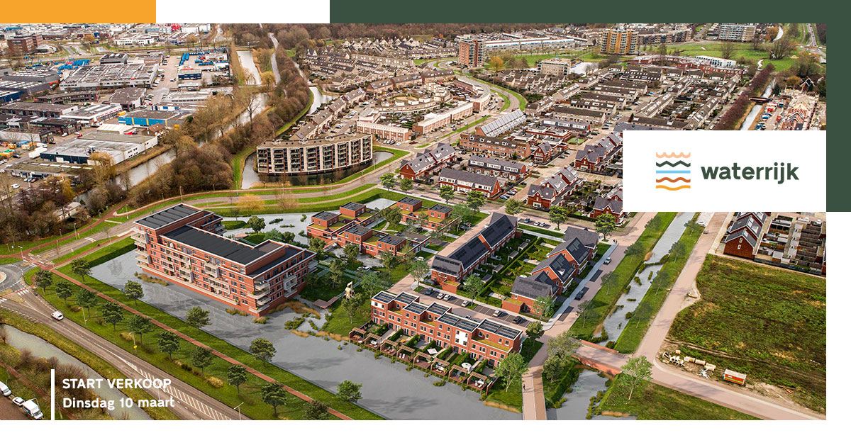 Vanavond start de verkoop van de 37 grondgebonden #nieuwbouw #woningen van Waterrijk in #Ridderkerk. Zien wij u tussen 19:00 en 20:30 uur in Theater Het Plein? waterrijkridderkerk.nl #duurzaamwonen