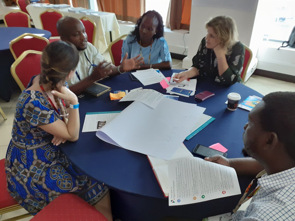 Afternoon sessions are for solutioning. In groups, different stakeholders are brainstorming ideas on how to use #digitalprinciples in tackling the presented #digital development challenges... @HDIFtz #IW2020 #innovationtz #Innovate4impact