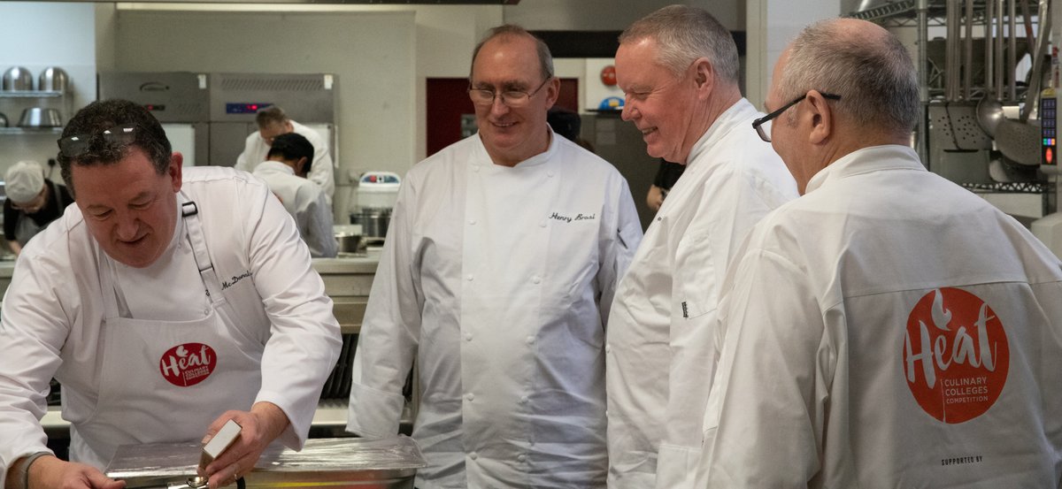 Not long now until we see the first dishes. We've had the judges in the kitchen checking out how it's going so far.

<a href="/S_ERC/">South Eastern Regional College</a> #HeatJersey