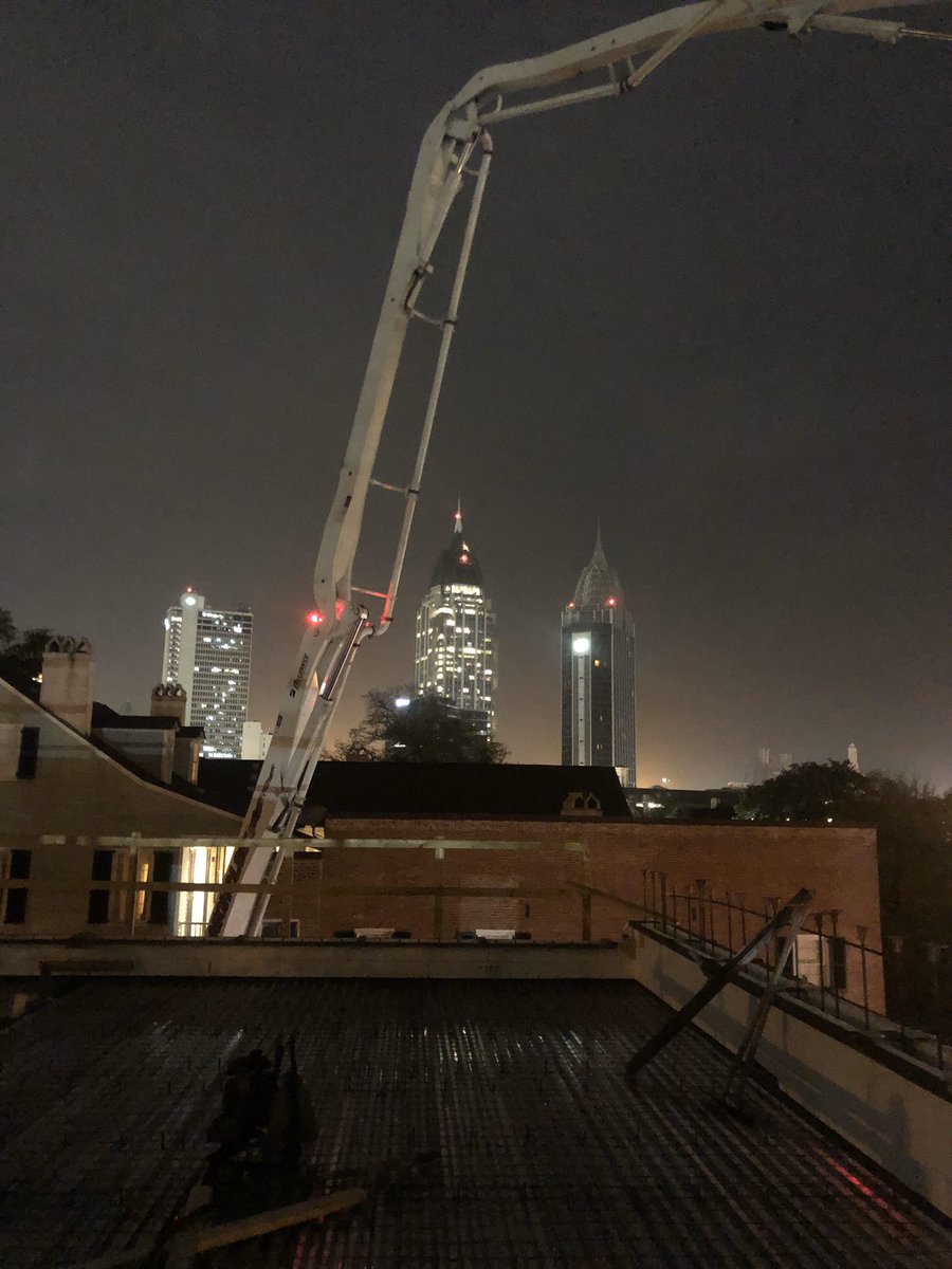 Rise and shine.  It’s pour day for the 3rd floor deck at Fort Conde.  #StickBuiltisForSissies.