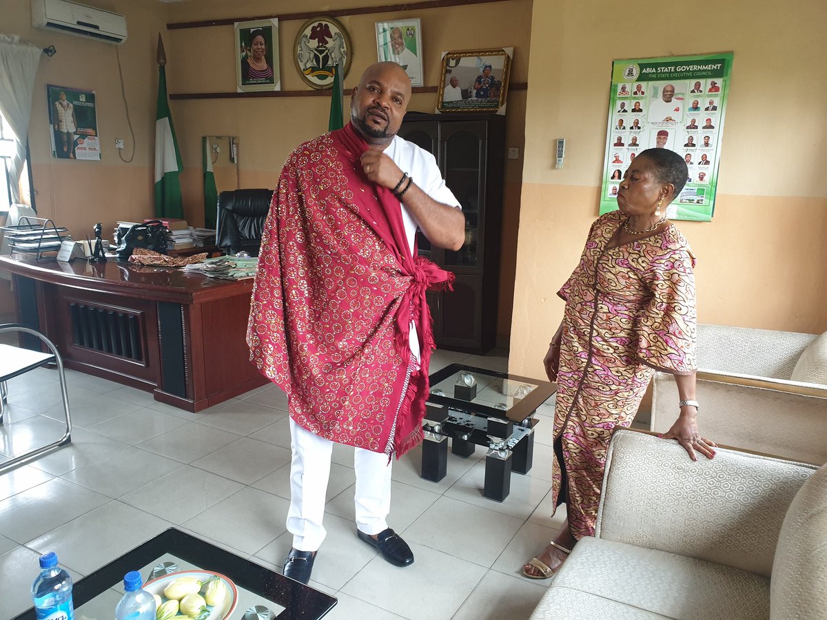 hartng's tweet photo. I am at Akwete, Headquarters of Ukwa East LGA, Abia State to see the LGA Chairman, Chief Mrs. Stella Igbokwe who is a most gracious host. I am here to visit the women who are weaving the unique Akwete fabric &amp; find out how to help them better their craft.

#MadeInAbia
#WeMove https://t.co/9nxcux4wOw