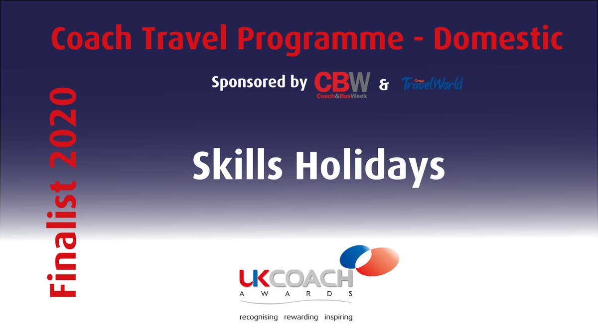 Shortlisted for the Domestic Travel Programme Award sponsored by <a href="/CBWtweets/">Coach & Bus Week</a>  &amp; <a href="/GTWMagazine/">Group Travel World</a> are...

<a href="/SkillsHolidays/">Skills Holidays</a>

CONGRATULATIONS!

#UKCA20 #CoachWinners