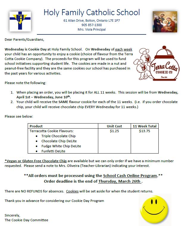 Parents our last round of cookie orders are here! Check your emails. Payments can only be made using School Cashonline.