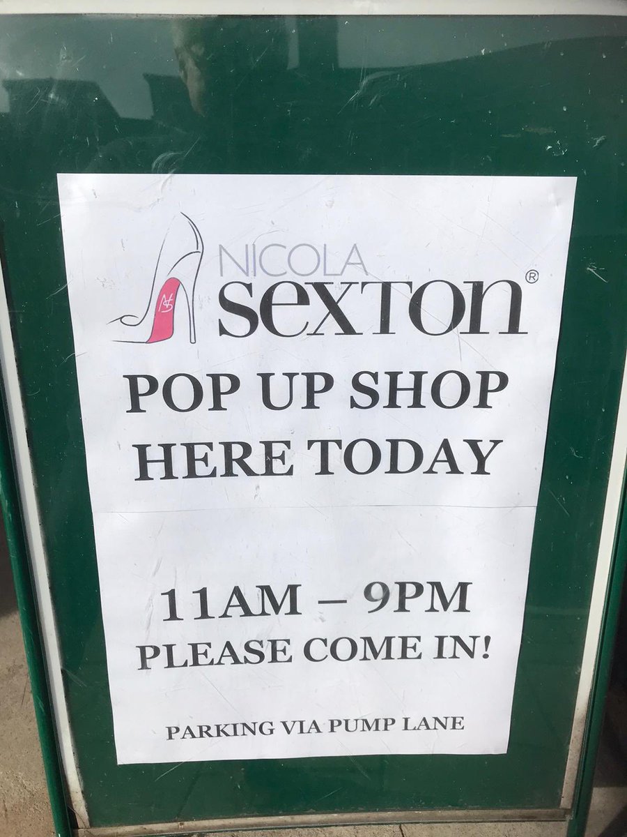 Nicola Sexton pop up shop at the club today! Come and visit!👠👜