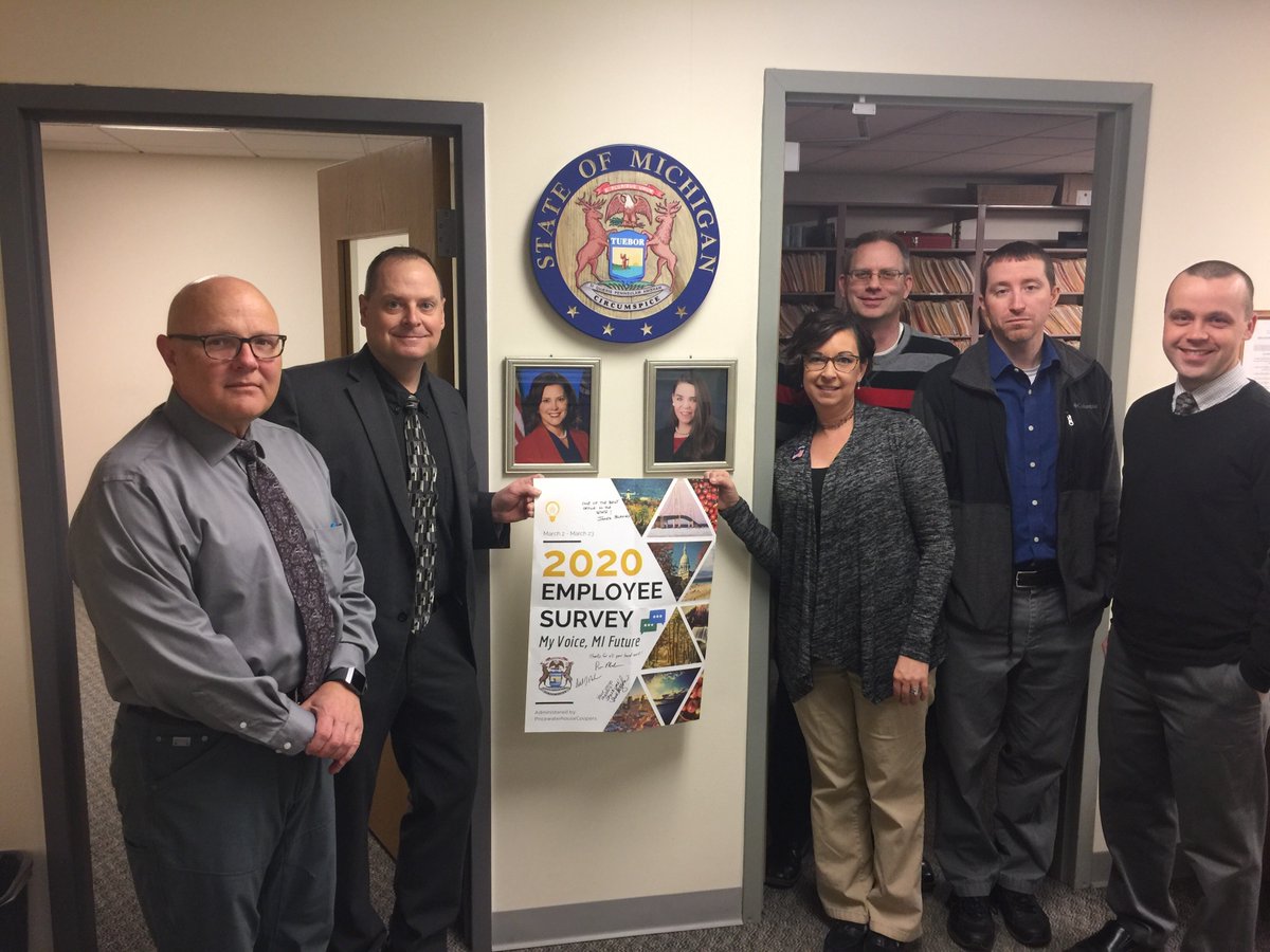 Thanks to Director Washington, Deputy Director Marlan, Assistant Deputy Director Blakley and Regional Manager Nolan for signing our Employee Engagement Survey poster!  Let YOUR voice be heard!