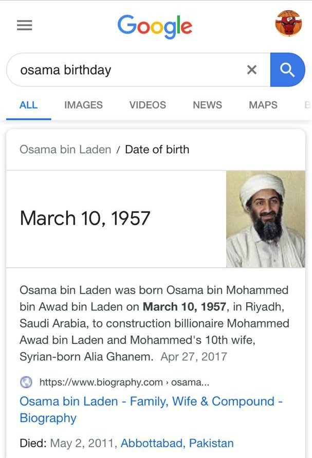 Me then Osama bin laden dey share the same birth day      Happy birthday   