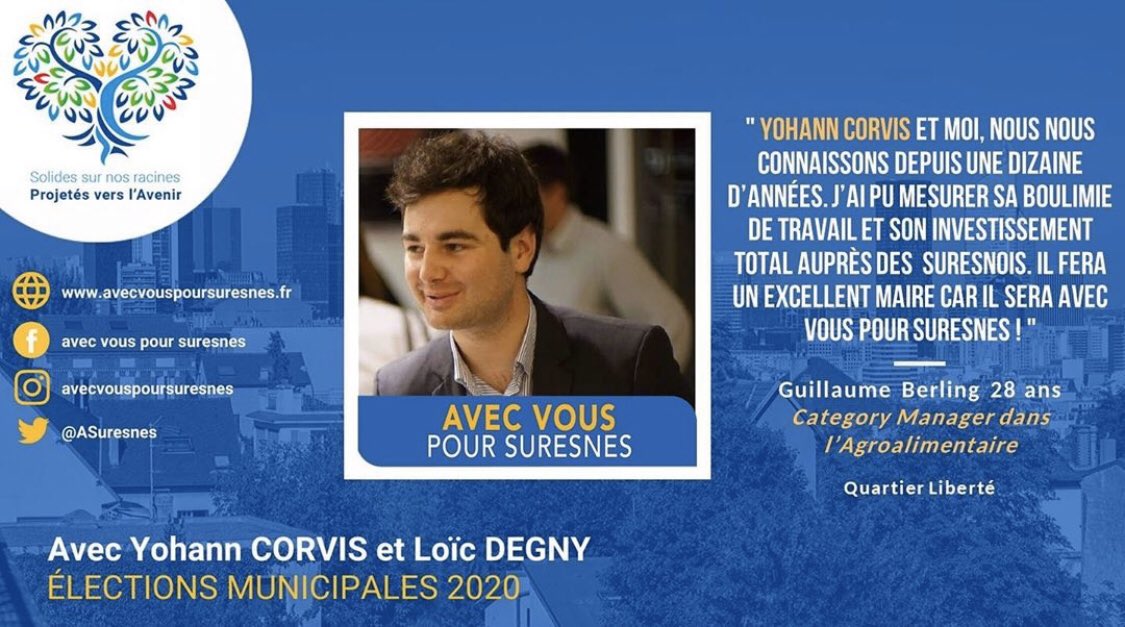 Guillaume Berling est avec vous pour Suresnes !
#yohanncorvis #electionsmunicipales2020 #suresnes #92150 #hautsdeseine