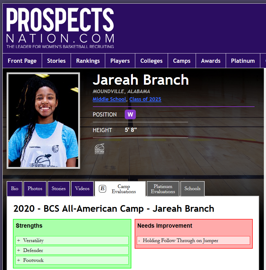 JL_Hemingway's tweet photo. #BCSAllAmerican Evals
'25 Jareah Branch (AL) brings versatility &amp; aggressiveness to the floor. 

Check her @ProspectsNation Card:
https://t.co/NCJ0XXnTNd

Next #BCSTrainingAcademy Middle School
June 6-7 | ATL | Join Us
https://t.co/jFoPoRPRXE https://t.co/xRXk8rCn5m