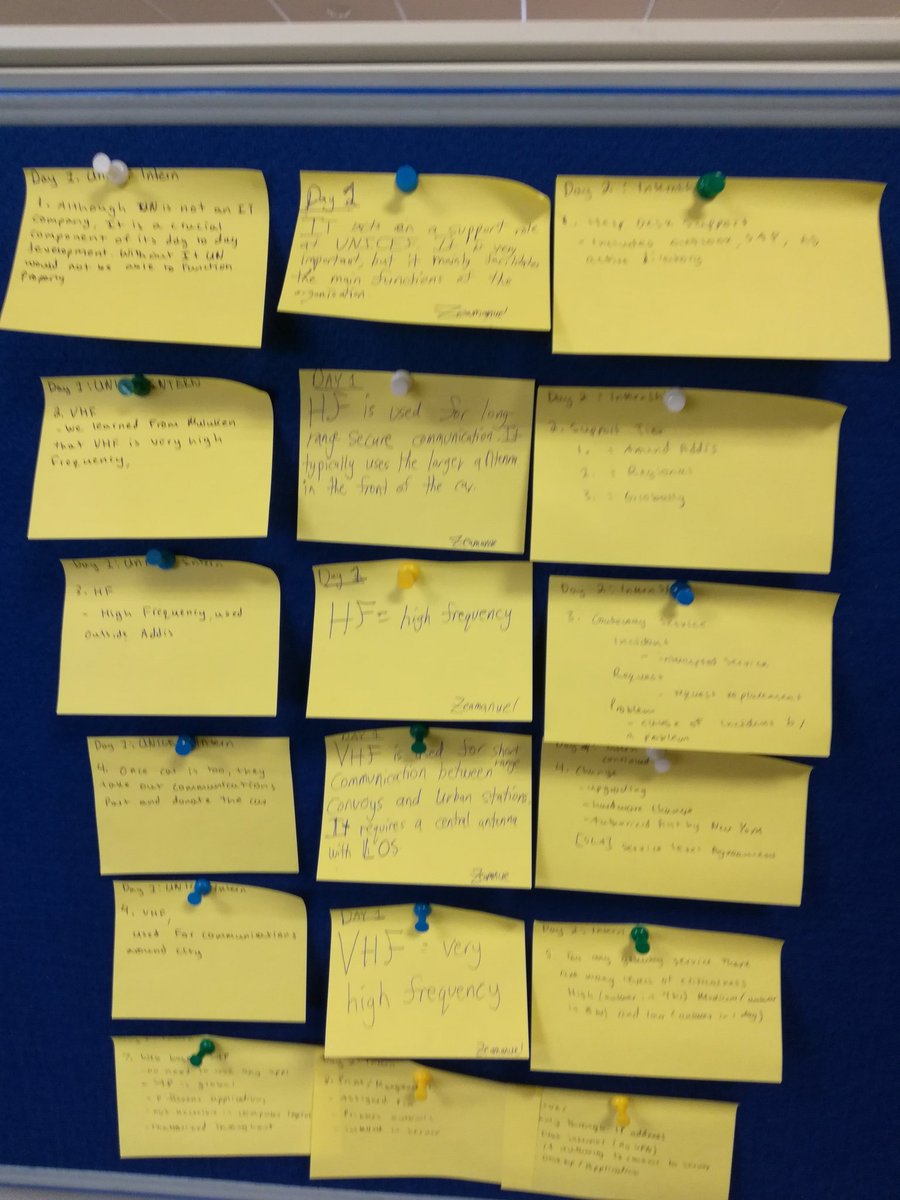 Genene08252825's tweet photo. Had an interesting day learning about help desk management! At the end of each day our supervisor has us write down 5-10 things we have learned. This way at the end of the week we won't forget what we learned. @MrDRedmond @SihamCAS @ICSAddisHS #ICSintern20 https://t.co/78TJWlMbTe