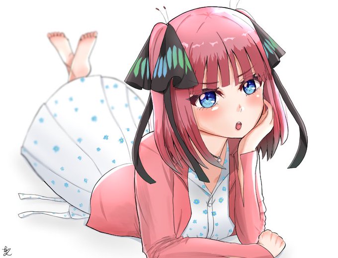 ちで之さんがTwitterに投稿した中野二乃(五等分の花嫁)のイラスト。
