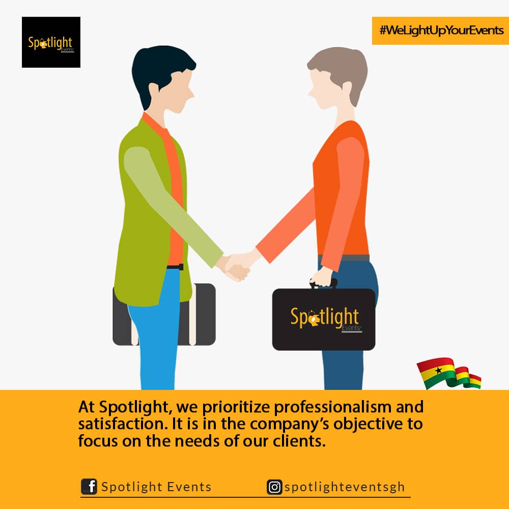Spotlight__GH's tweet photo. At Spotlight, we prioritize professionalism and satisfaction. It is in the company's objective to focus on the needs of our clients.
#spotlightevents #WeLightUpYourEvents #spotlighteventsgh https://t.co/dJwUMBPkQd