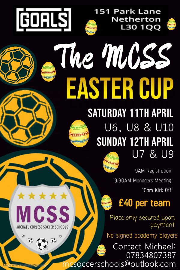 MCSoccerSchools's tweet photo. Plz RT

Trying to get this finalised ASAP.

Always good events @goalsliverpoolN staff and venue are brilliant.

Limited spaces especially in the U9 and U7 age groups ⚽️👍🏻 https://t.co/fi7huOAQgL