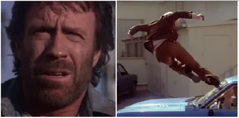 Happy 80th birthday to Chuck Norris. Here he is, kicking everything. 