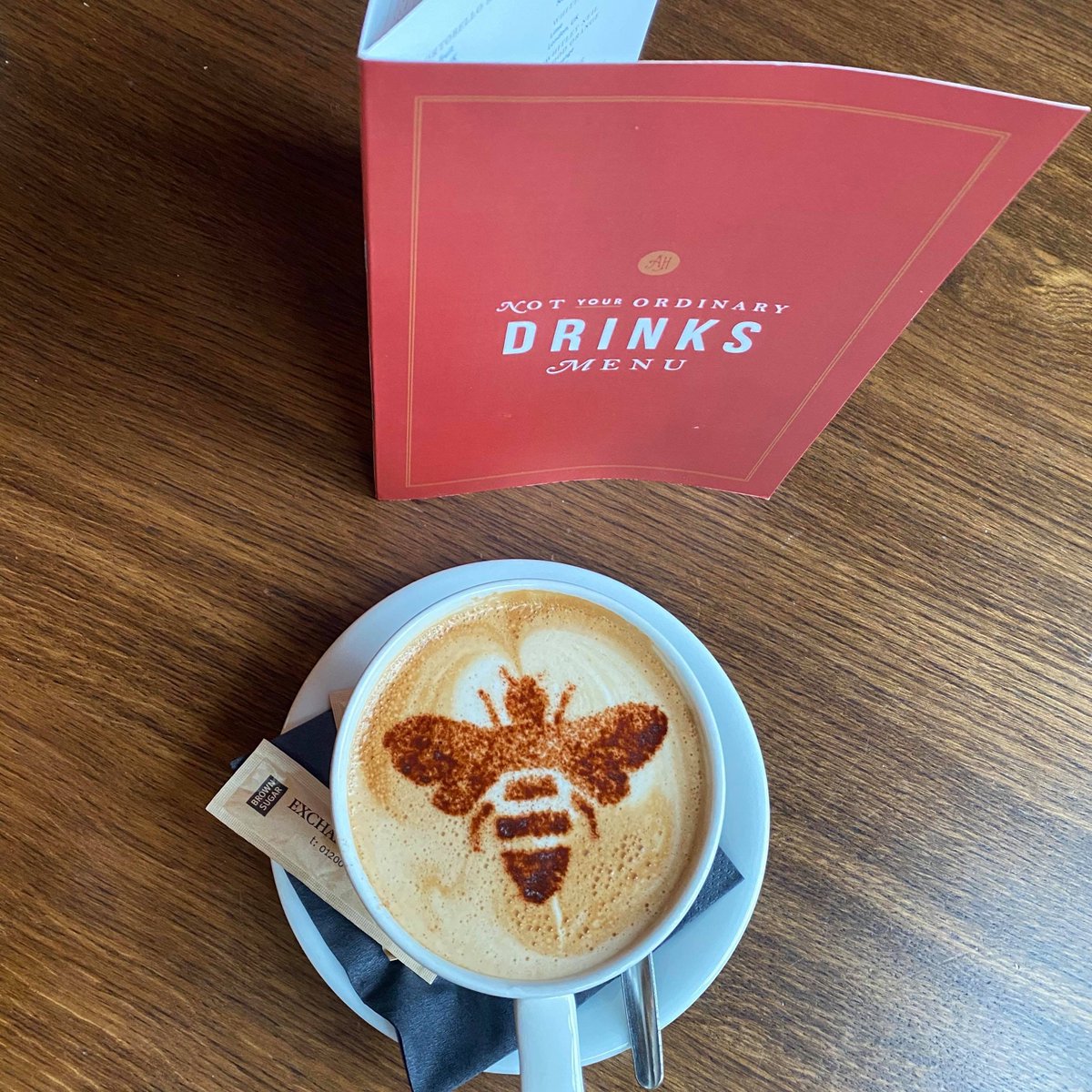 Join us for a brew? ☕️

Either sit in and enjoy one of our Manchester Bee Cappuccinos or take it with you as we do take out! 🐝
