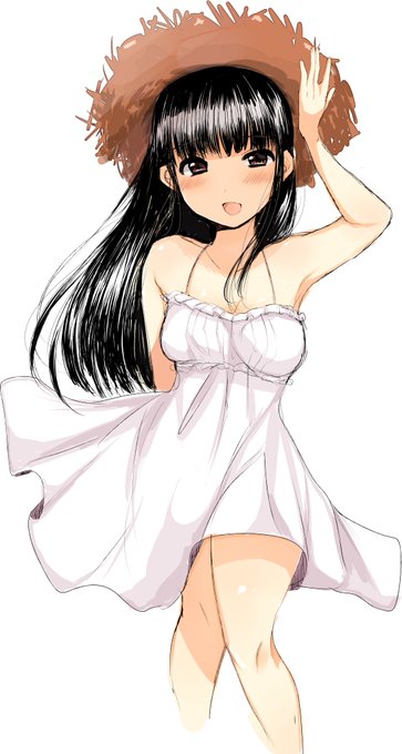 黒髪白ワンピちゃん 