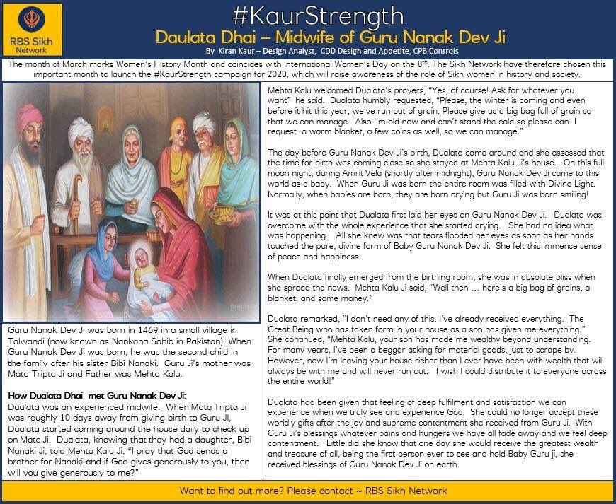 WestMids550's tweet photo. A perfect example of fulfilment, satisfaction and foresaking of worldly gifts.
Daulata Dhai - Midwife of Sri Guru Nanak Dev Ji
#KaurStrength https://t.co/2J7mqHayBJ