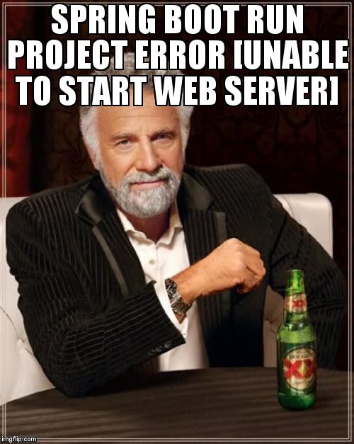 Meme overflow on twitter spring boot run project error unable to