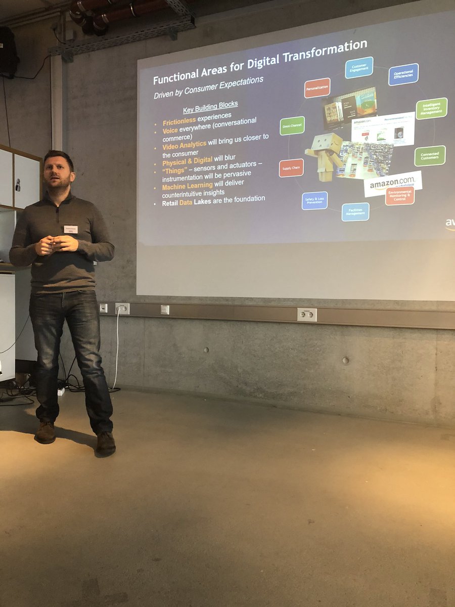 faissal_mardini's tweet photo. Thomas Bender from Amazon Web Services [AWS] highlighting Amazon’s dedication to Human Centred design to create Frictionless Experiences, using AWS tools including AI/ML. Case study: @ChickfilA using AI and sensors to determine food freshness #APEBootcamp2020 #designthinking https://t.co/vLBtVBdlxa