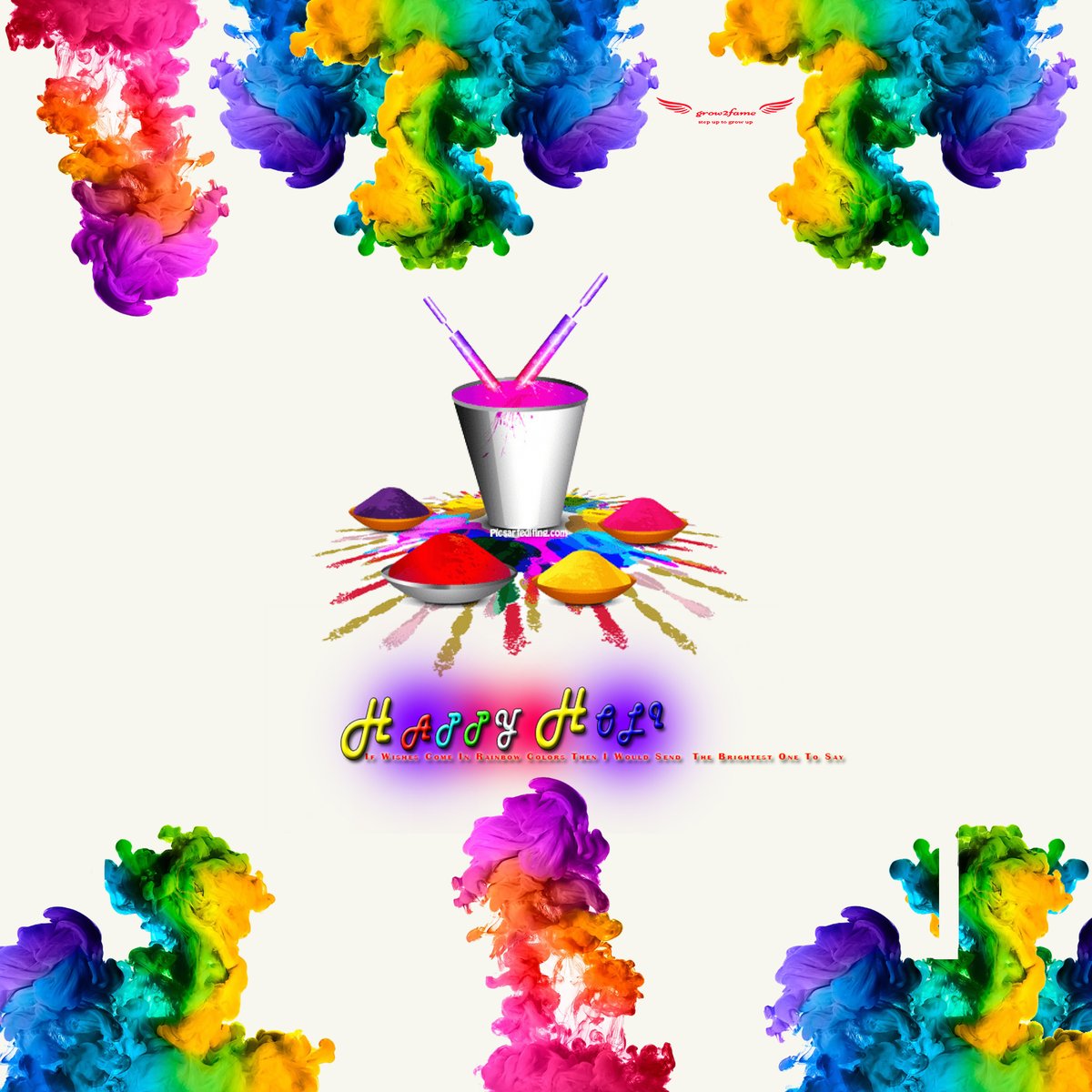 grow2fame's tweet photo. Let the colours of Holi spread the message of peace and happiness. https://t.co/ITUJ8ITb2W