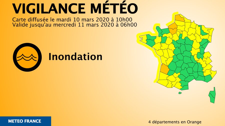 Inondations : la Gironde, l'Eure, la Seine-Maritime et le Pas-de-Calais  placés en vigilance orange - Le Parisien