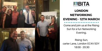 London Networking Evening - 12th March

BITA has been hosting events <a href="/TheRisingSunEC4/">The Rising Sun EC4</a> for years, and they are only getting more popular. If you have been before you know what a fun evening it is, and I hope that we'll see you there again. 

buff.ly/2TCMfdu