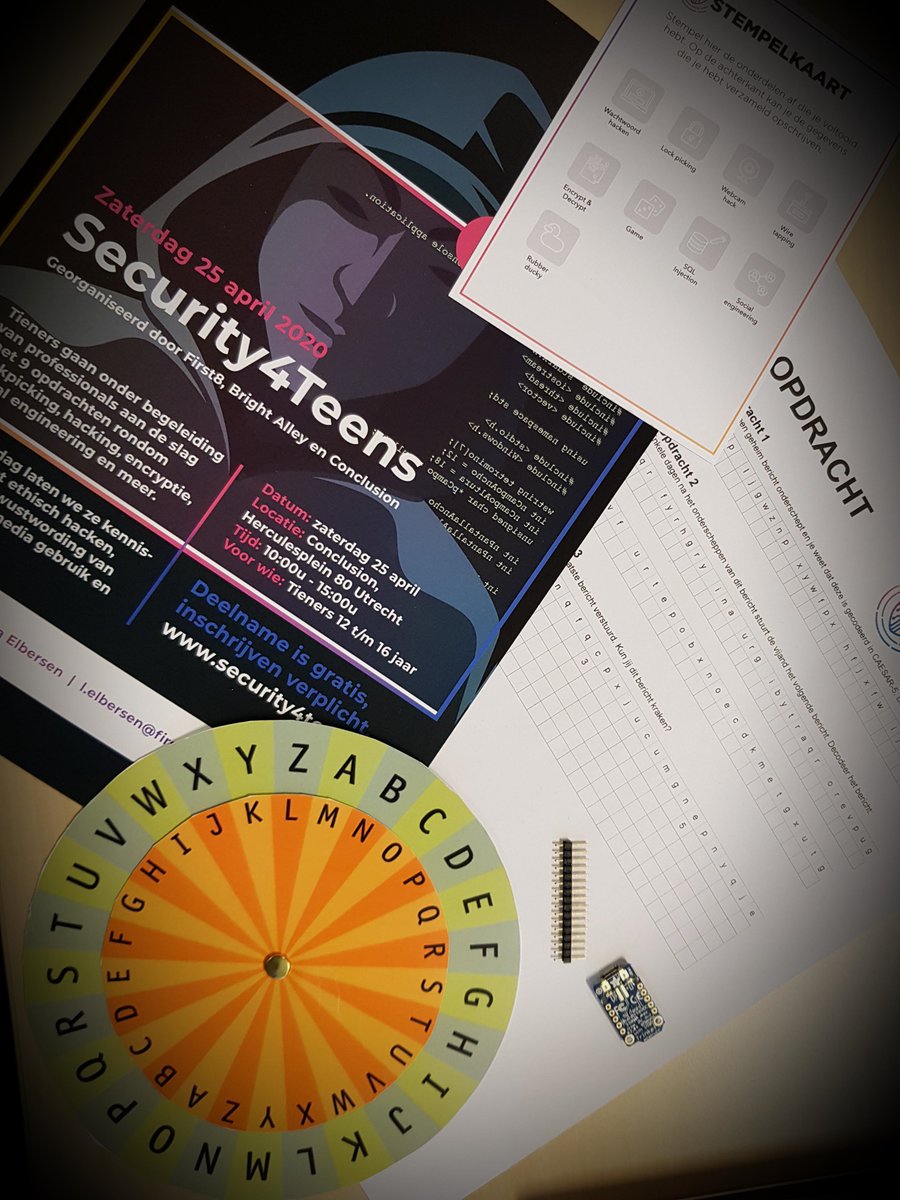 First8BV's tweet photo. Zaterdag 25 april: #Security4Teens met @Conclusion en @BrightAlleyKL. 9 opdrachten rondom #privacy #security #hacken en meer. Voor tieners van 12 tm 16 jaar. Deelname is gratis. Inschrijven verplicht.
Meer info en inschrijven: https://t.co/xMvfcLY4o5 https://t.co/pRoSafu9ya
