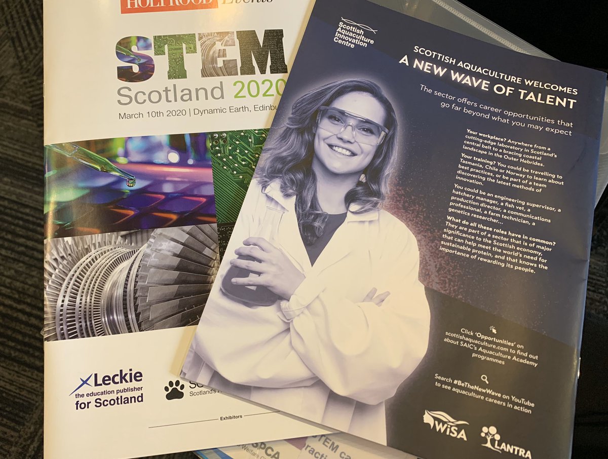 LantraScotland's tweet photo. We’re attending @HolyroodEvents #STEMScotland2020, opened this morning by @RichardLochhead - looking forward to taking part in today’s agenda. Great welcome pack, with our first sighting of @scottishaqua #BeTheNewWave advert in the wild! @HolyroodDaily https://t.co/7HKb6rO8ZF