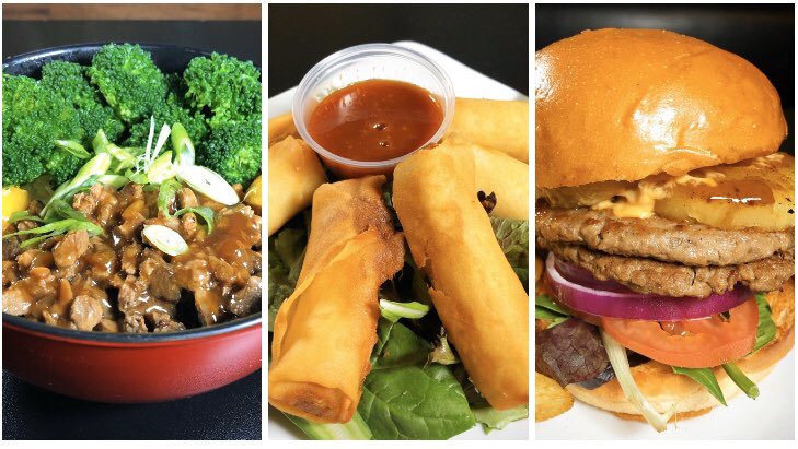 Weekly Specials:

Spring Rolls (V): w/ Sweet &amp; Spicy BBQ Dip

Steak (or V Pork) &amp; Broccoli Bowl (V/NV): w/ Ginger Garlic Teriyaki Sauce, Rice, Green Onion &amp; Orange Slices

Magnum Pi Burger (V/NV): Beef or Impossible Patties w/ Pineapple, Oni, Lett, Tom, Sriracha Aioli &amp; Teriyaki