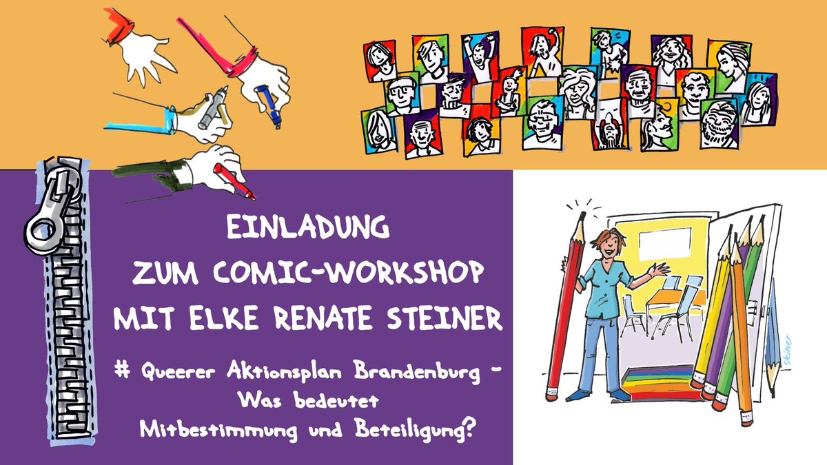 Diesen Freitag: Comic-Workshop im Regenbogenkombinat Cottbus zum Thema Partizipation. Es sind noch Plätze frei! Info und Anmeldung: csd-cottbus.info/index.php/comp…