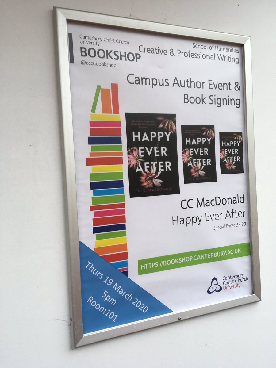 cccubookshop's tweet image. We’re looking forward to the next @writing_at_CCCU author event @CanterburyCCUni when we meet up with @ccmacdwriter to talk #HappyEverAfter his cracking debut thriller from @HarvillSecker All welcome - there will be wine! @CCCUStudents @CCCU_BookClub @readablezine @CCCU_Culture