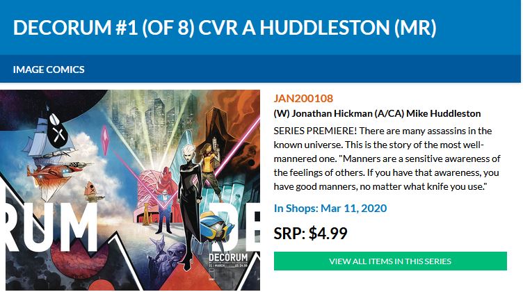 There are many assassins in the known universe. This is the story of the most well-mannered one. "Manners are a sensitive awareness of the feelings of others. If you have that awareness, you have good manners, no matter what knife you use." by <a href="/JHickman/">JJ</a> and #MikeHuddleston