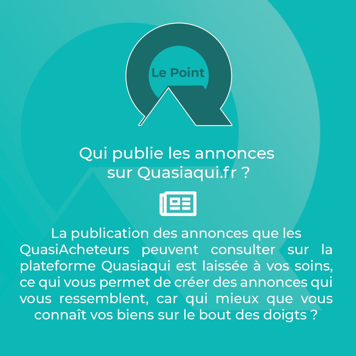 LE POINT Q !📣

Aujourd'hui nous répondons à une nouvelle question concernant la Location avec Option d'Achat pour vous #professionnels de l'immobilier !

N'hésitez pas à réagir et nous poser vos propres questions 😉

#quasiaqui #loa #locationavecoptiondachat #locationaccession
