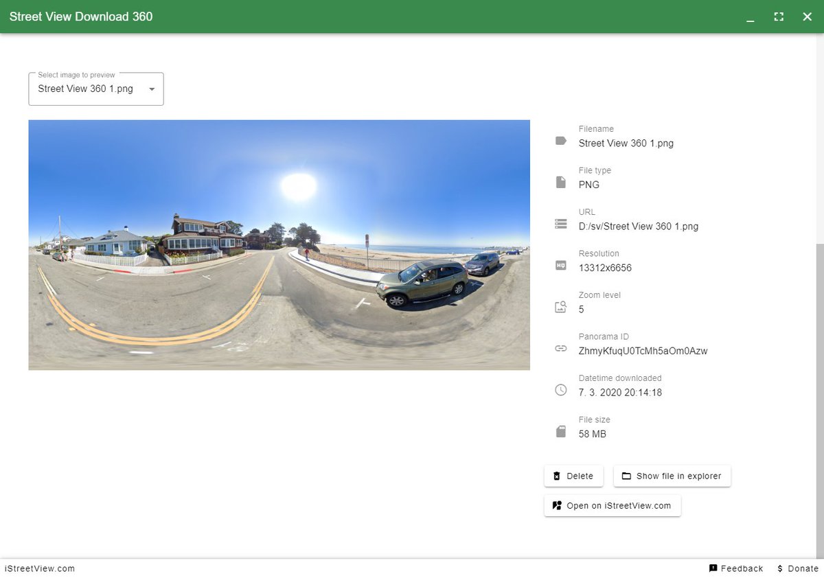 StreetViewDL's tweet photo. Street View Download 360 v3 is now available!

• App rewritten; new design and performance improvements
• Pro "Area download" feature, which lets you download all panoramas within a geographical area

Get the pro version now just for $5 (instead of $20): https://t.co/4fMN1Qx3Jp https://t.co/fS91oyqk2x