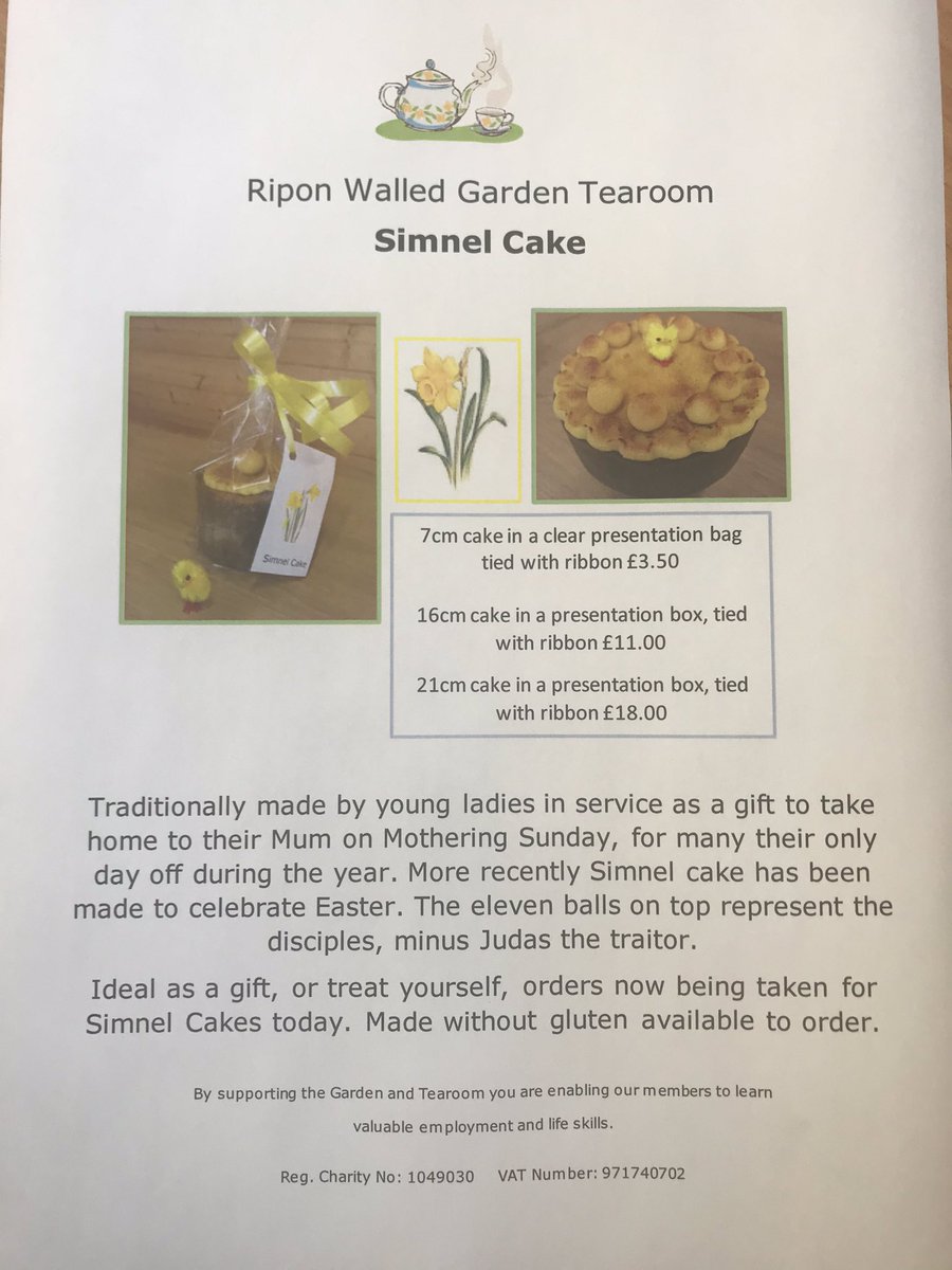 Purely for market research purposes I have had some of this cake 🙂. It is amazing. Available to order now from the Walled Garden Tearoom #ripon #easter #cake #traditional