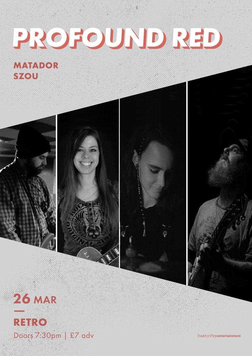 DustyPopUK's tweet photo. LIMITED TICKETS AVAILABLE
26.03 @retromanchester

Profound Red
Matador
@SZOUMusicuk

@TicketWebUK: https://t.co/k1t2xRdxDQ https://t.co/X3vbxxwELM