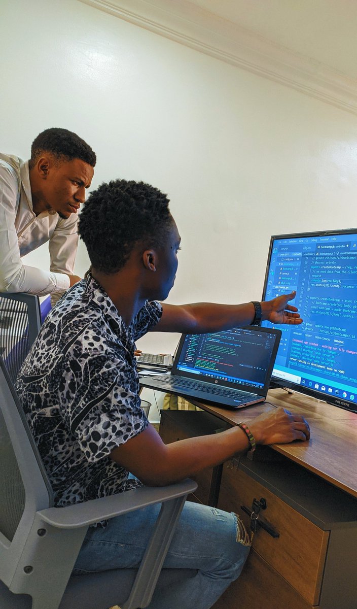 As our culture, we often have sessions where our past students with hands on experience get to provide mentorship to our budding developers. 

It opens up conversations that draws the connecting line between programming and problem solving.