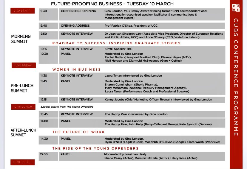 NastjokA's tweet photo. Really looking forward to @CUBSucc Conference 2020 today at @CorkOperaHouse. What a fantastic lineup of speakers! #cubs2020
@CharteredAccIrl https://t.co/hgXFKmJC1W