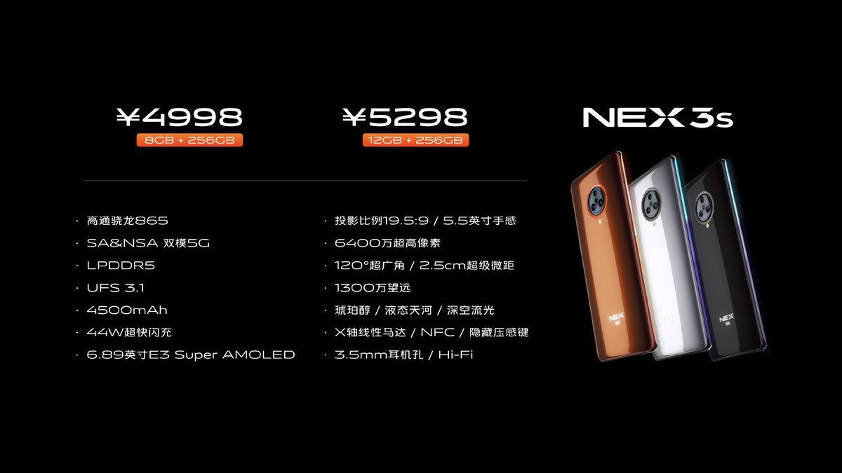 paanhanztech's tweet photo. Vivo NEX 3s Rasmi Dilancarkan Di China ! - SD865 |  RAM 12GB | Pop-up Selfie | RM3,049

#Vivo https://t.co/fVwhBddwGY