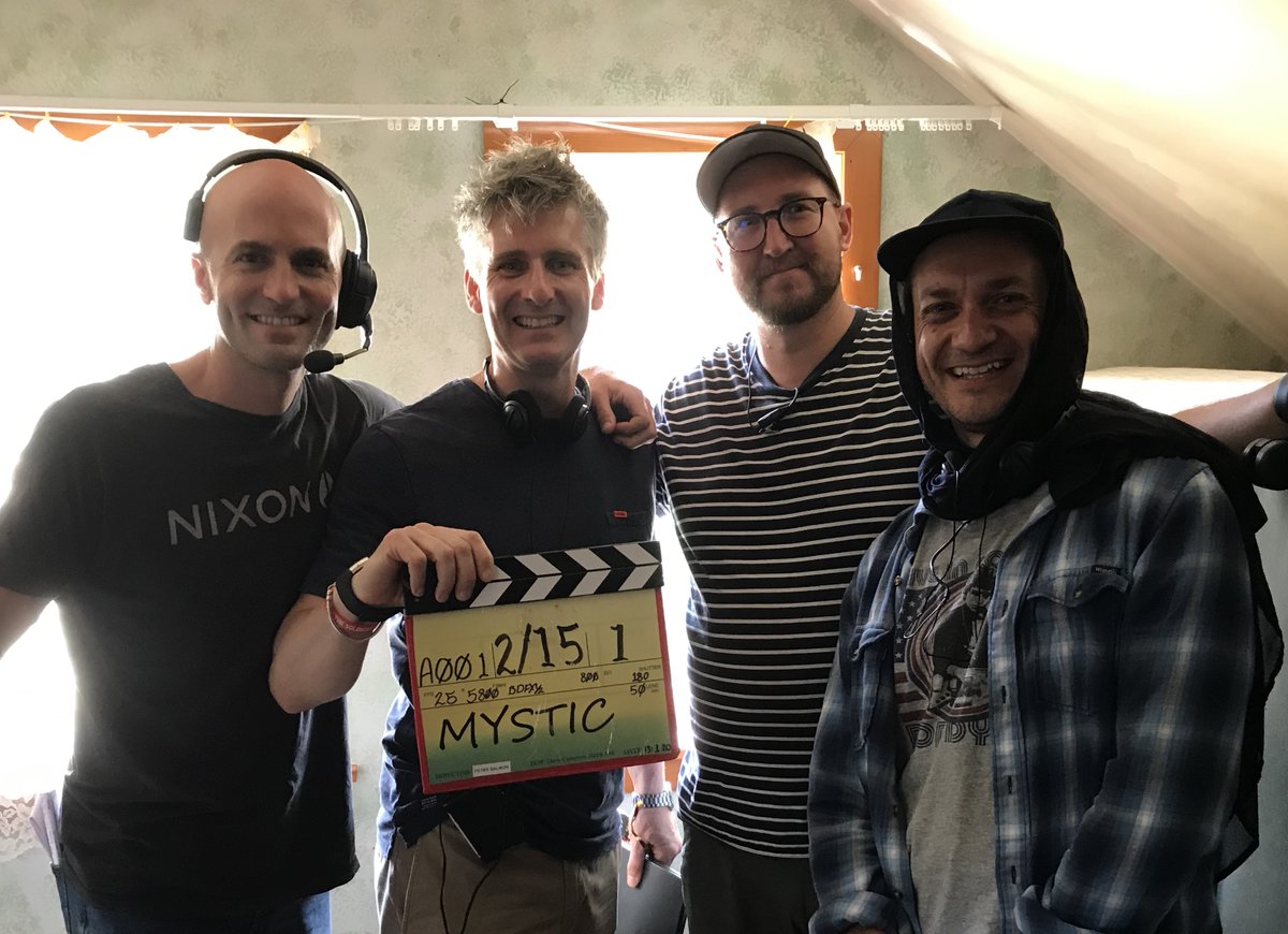 slimfilmandtv's tweet photo. And they’re off…first slate of #Mystic filming in NZ. Simon Crawford-Collins (EP) with Dave Cameron (DoP), Jimmy Scott (1st AD) and Peter Salmon (Director) @cbbc 
#Mystic #PonyClubSecrets #StacyGregg https://t.co/Pf3uXMpBdJ