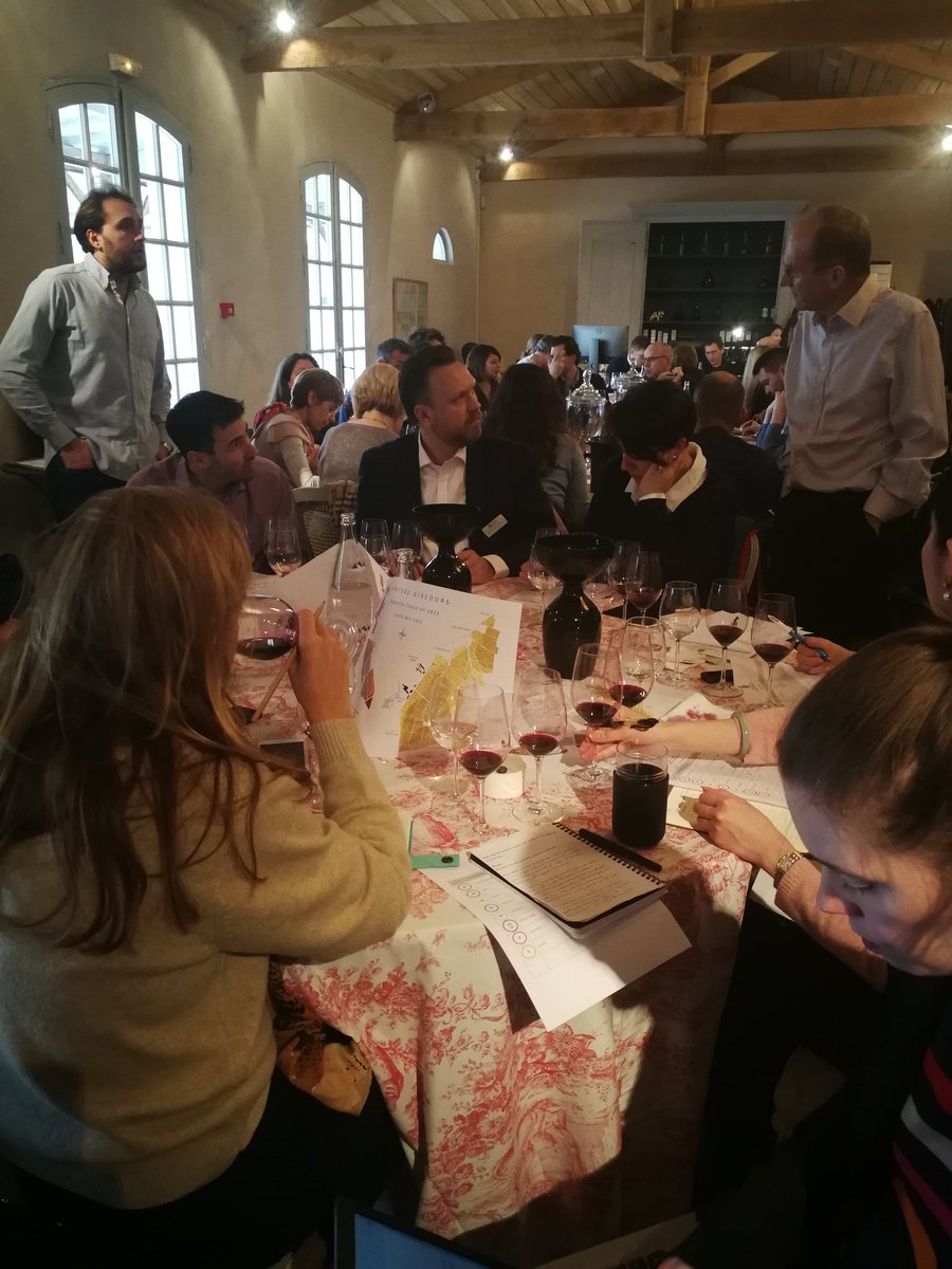 winevox's tweet photo. I'm accompanying a group of 36 MW 1st year students for an immersion in GCC 1855. This morning tasting of the 2019 per grape variety and terroir with Lorenzo of @ChateauGiscours and @chateaudutertre. https://t.co/vdHXxss8yF
