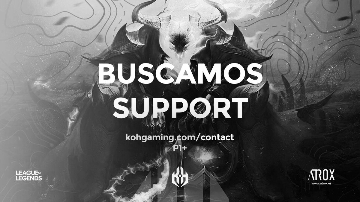 _KoHGaming's tweet photo. {#SeBusca #Support}
Buscamos Support de un elo de Platino 3 o superior para #KoHInception 💪
Solicitudes en: https://t.co/Vv1KTKur5j ⚠️
#LetsKoH🎮 https://t.co/qDRGMGOD1w