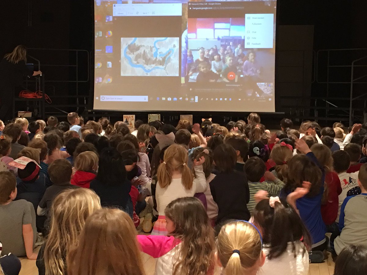 fkompar's tweet photo. How very exciting to be treated to a story across America!  Our Miller Driscoll students shared their favorite book with a class@in Alaska. @mdllc3 @Tfley @CrossjJeremy @MsThomBookitis #ReadAcrossAmerica https://t.co/3XkyLwNE8M