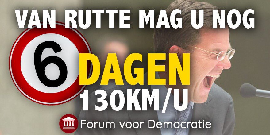 Nog ZES dagen voordat het absurde en volkomen zinloze verbod op 130 KM/H ingaat. Geniet er nog even van...