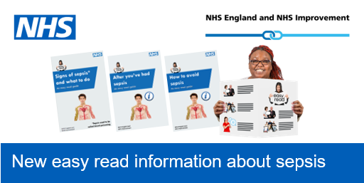 NHSAbility's tweet photo. We want to stop people with a #learningdisability from dying too soon. We’ve made 3 new #EasyRead documents to help people know more about #sepsis. Read here about how to avoid sepsis https://t.co/sdbgInMUBD #TakeActionSaveLives @OpeningDoorsLD @DvcDudley @SpeakupSA @PSGSpeakup https://t.co/B6RrkoMYGT