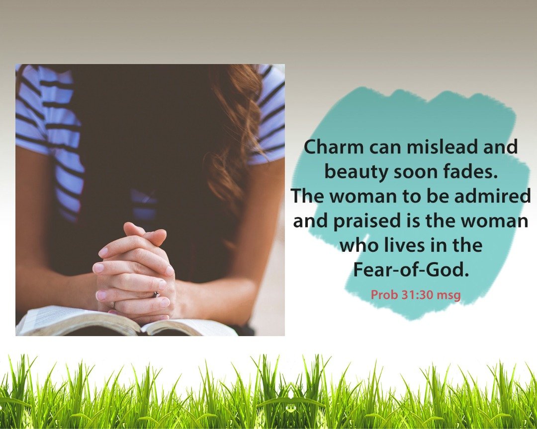 revdlakin's tweet photo. Charm can mislead and beauty soon fades. The woman to be admired and praised is the woman who lives in the Fear-of-God.
Prob 31:30 Msg https://t.co/R0EKTAtQnF