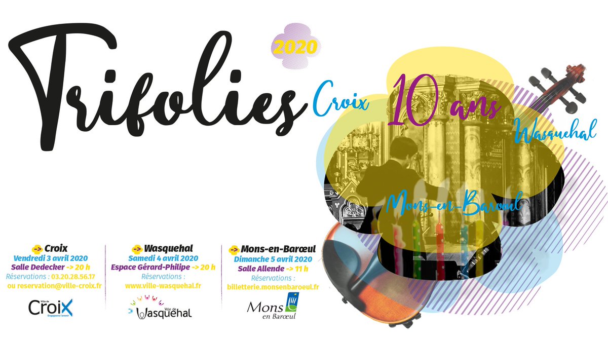 Vous aimez les musiques de films ? L’ensemble Trifolies composé des élèves des Conservatoires de #Croix, #MonsenBaroeul et #Wasquehal vous ravira lors de ce concert de grandes bandes originales qui ont marqué nos mémoires. Entrée Gratuite sur réservation. weezevent.com/trifolies