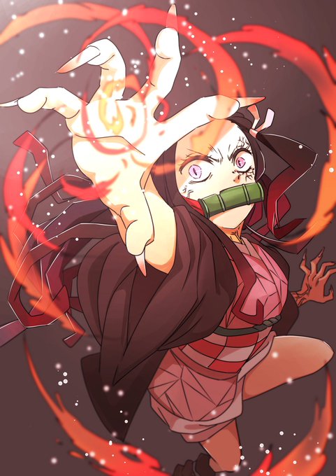 ありんちょすさんがTwitterに投稿した竈門禰豆子(鬼滅の刃)のイラスト。